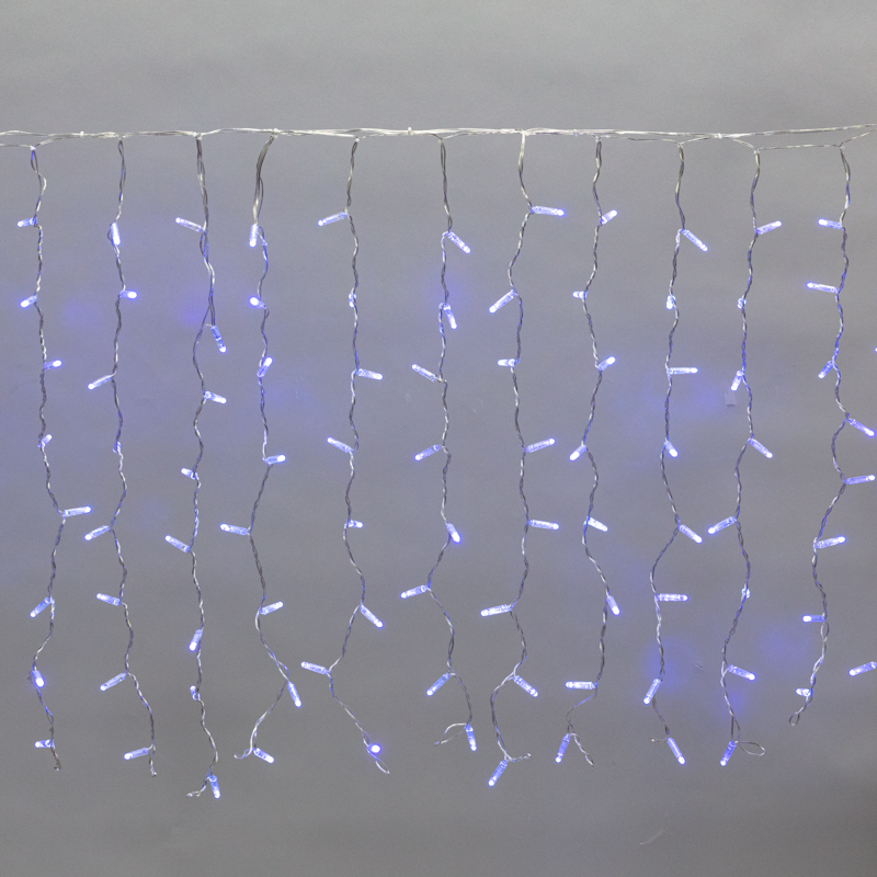 Гирлянда светодиодная Занавес 2x0,8м 160 LED СИНИЙ прозрачный ПВХ IP65 постоянное свечение 230В нужен блок 303-500-1 NEON-NIGHT