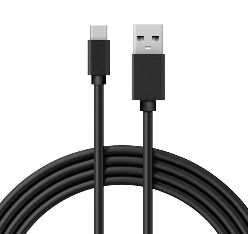 Кабель USB-A – Type-C, 2А, 1м, ПВХ, черный REXANT