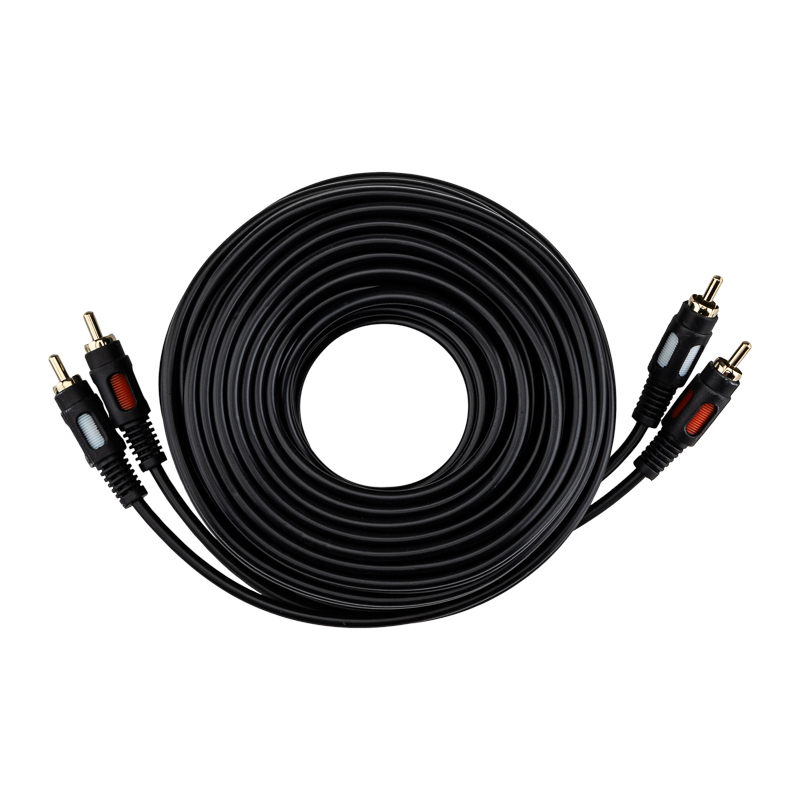 Шнур 2 RCA - 2 RCA, 10м, черный REXANT