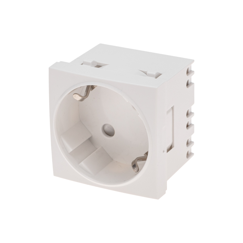 Розетка электрическая 45x45, CEE 7/4, 2K+3, 16A, белая REXANT
