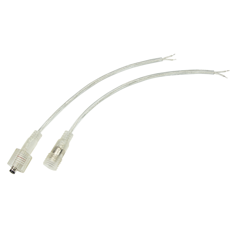 Соединительный кабель 2-контактный (2pin) герметичный (IP67) 2х0.35мм² прозрачный REXANT