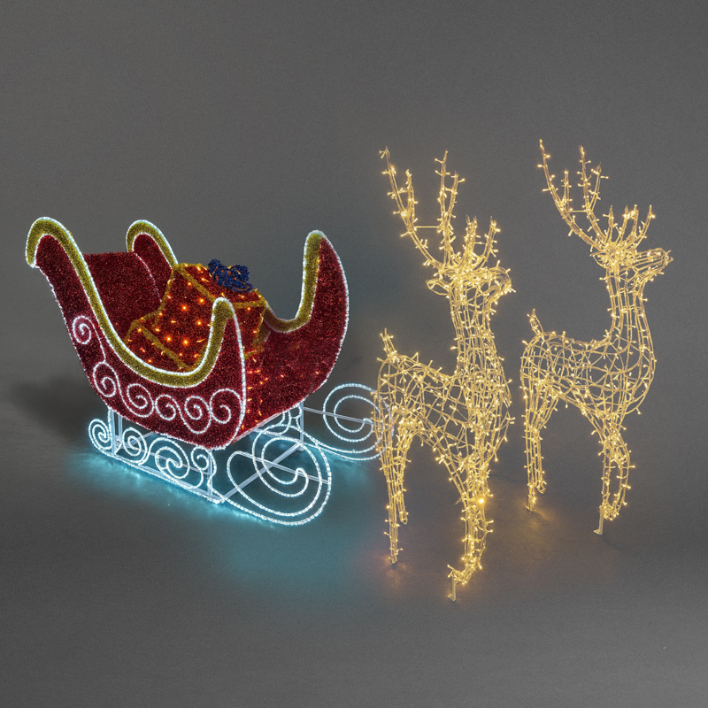 Фигура олени с санями 350х195 см NEON-NIGHT