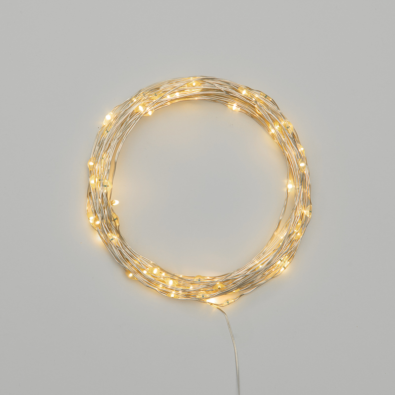 Гирлянда светодиодная Роса 10м, 100LED, ТЕПЛЫЙ БЕЛЫЙ, IP20, USB NEON-NIGHT