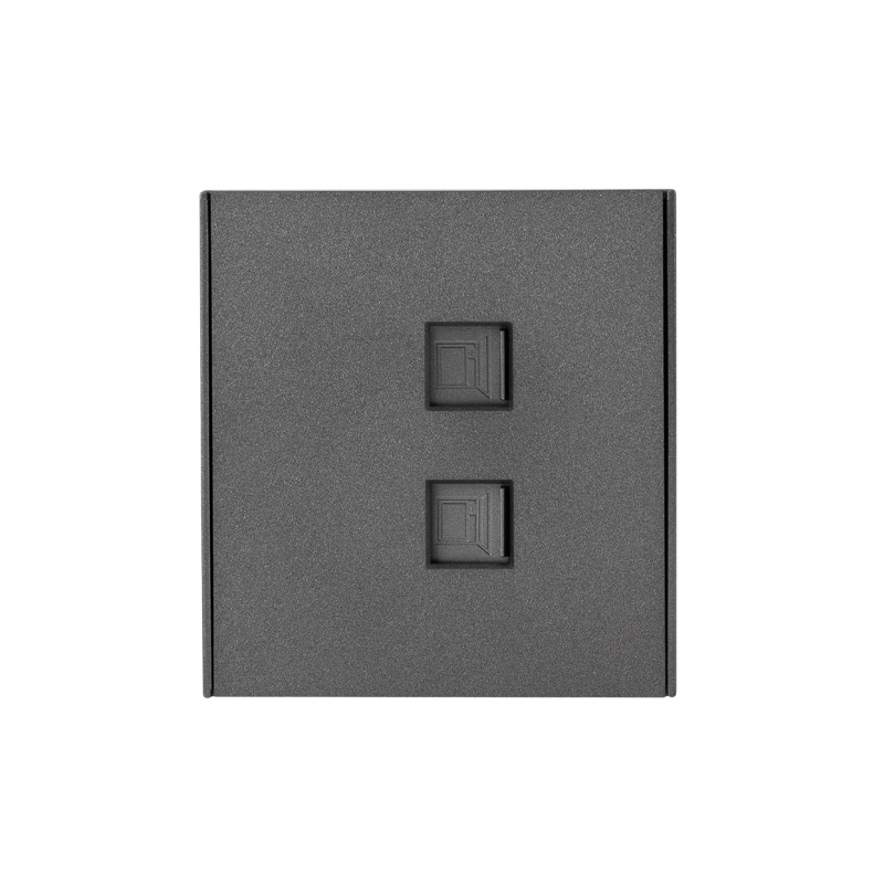 Розетка STRONG компьютерная двойная RJ45+RJ45 кат6 с/у графит KRANZ