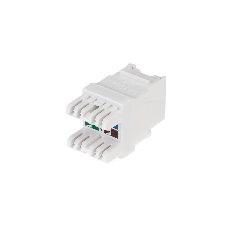 Модуль Keystone Jack RJ-45 CAT 6 неэкранированный 110 IDC тип 180 градусов, с пылезащитной шторкой, белый REXANT