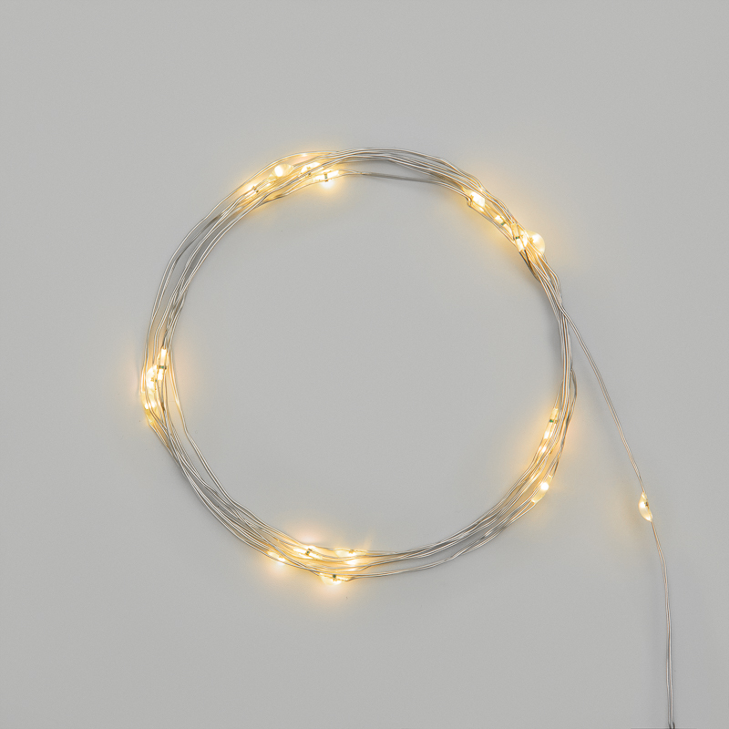 Гирлянда светодиодная Роса 2м, 20 LED, ТЕПЛЫЙ БЕЛЫЙ, IP20, 2хCR2032 в комплекте NEON-NIGHT