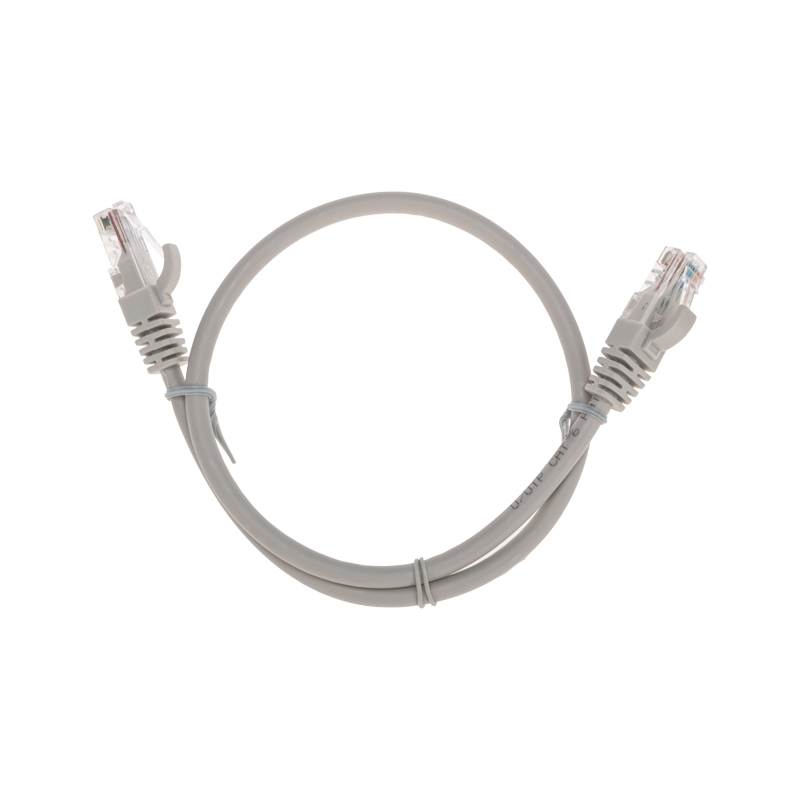 Шнур коммутационный патч-корд U/UTP, CAT 6, RJ45-RJ45, 26AWG, LSZH, серый, 0,5м REXANT