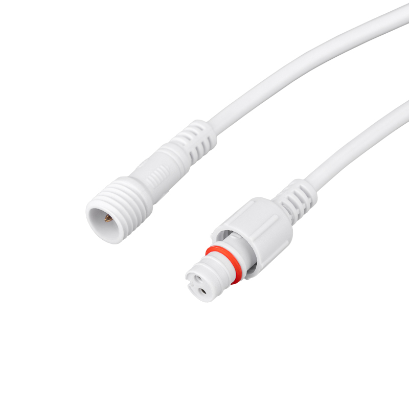 Соединительный кабель 2-контактный (2pin) герметичный (IP67) 2х0.35 мм² белый REXANT
