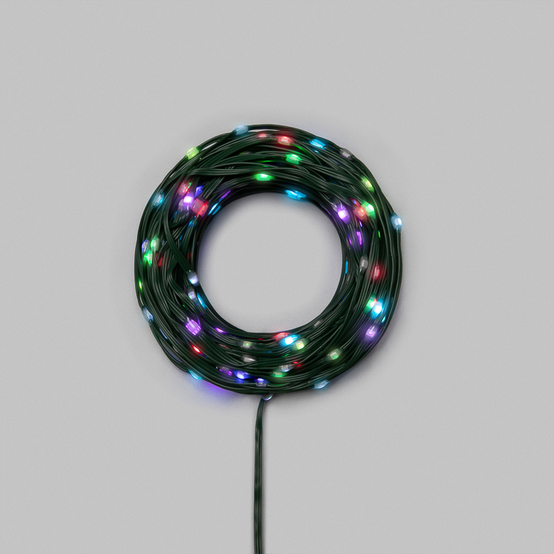 Умная гирлянда Роса с крупными каплями 30м 300 LED RGB мягкий зеленый провод IP20 USB NEON-NIGHT