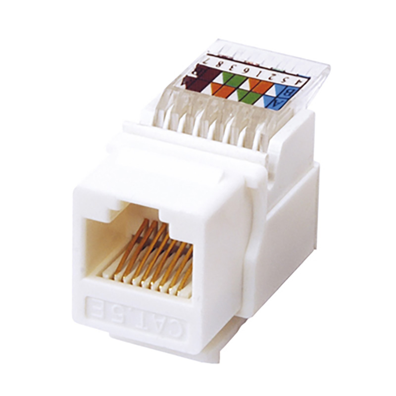 Модуль Keystone Jack RJ-45(8P8C) розеточный, CAT 5e неэкранированный самозажимной, белый REXANT