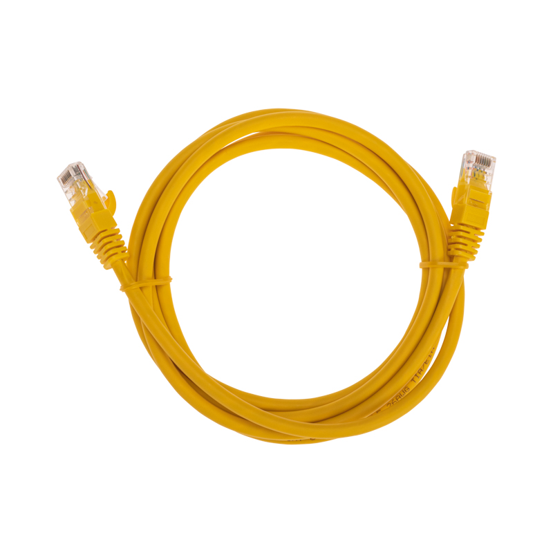 Шнур коммутационный патч-корд U/UTP, CAT 6, RJ45-RJ45, 26AWG, LSZH, желтый, 2м REXANT