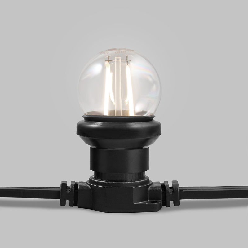 Ретро-лампа филаментная G45, E27, 2 LED, 2Вт, ДНЕВНОЙ БЕЛЫЙ, 230В, IP65 NEON-NIGHT