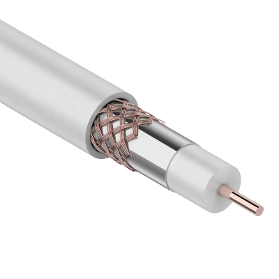 Кабель коаксиальный RG-6U, 75Ом, Cu/Al/Cu, 75%, 305м, внутренний, белый REXANT
