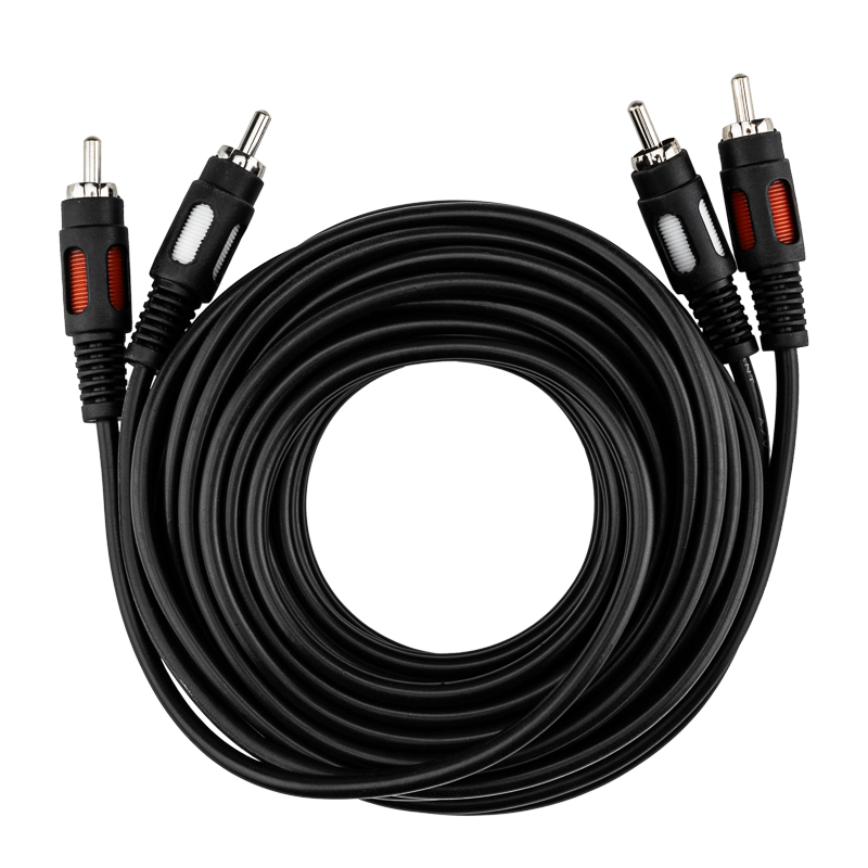 Шнур 2 RCA - 2 RCA, 5м, черный REXANT