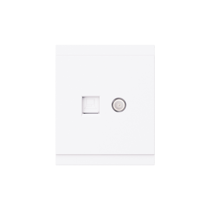 Розетка SETE компьютерная RJ45 кат6 + TV с/у жемчуг IP20/IP44 KRANZ