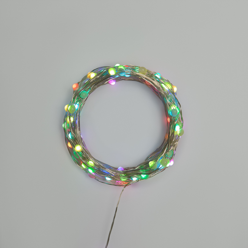 Гирлянда Роса 10м, 100LED, RGB, IP44, на батарейках 3хАА, с пультом 44 режима NEON-NIGHT