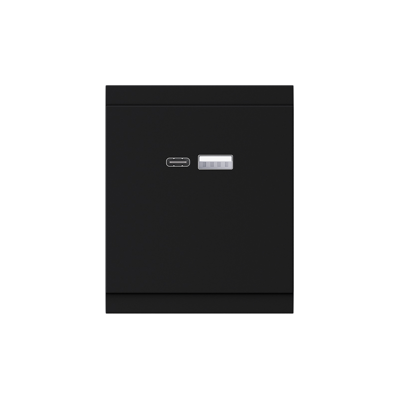 Розетка SETE USB-A+Type-C 3А с функцией быстрой зарядки антрацит IP20/IP44 KRANZ