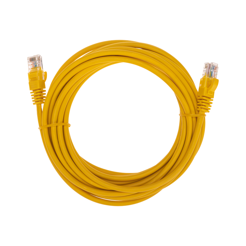 Шнур коммутационный патч-корд U/UTP, CAT 5e, RJ45-RJ45, 26AWG, LSZH, желтый, 5м REXANT