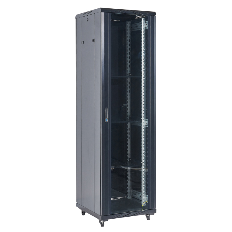 Шкаф телекоммуникационный напольный 19" 42U 800×800мм, дверь стекло, разборный, серый (RAL 7035) REXANT