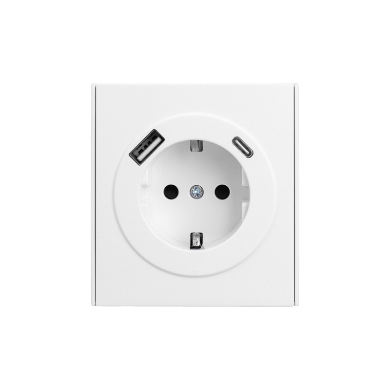 Розетка STRONG 1-ая с/з с/у з/ш 16А с USB A+C быстрой зарядки 5В/3А жемчуг KRANZ