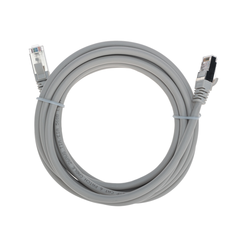 Шнур коммутационный патч-корд F/UTP, CAT 6, RJ45-RJ45, 26AWG, LSZH, серый, 3м REXANT