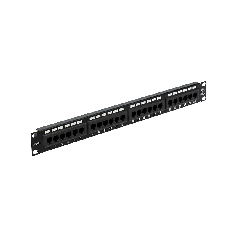 Патч-панель 19" 1U, CAT 5e, 24 порта RJ-45, неэкранированная, Dual IDC REXANT