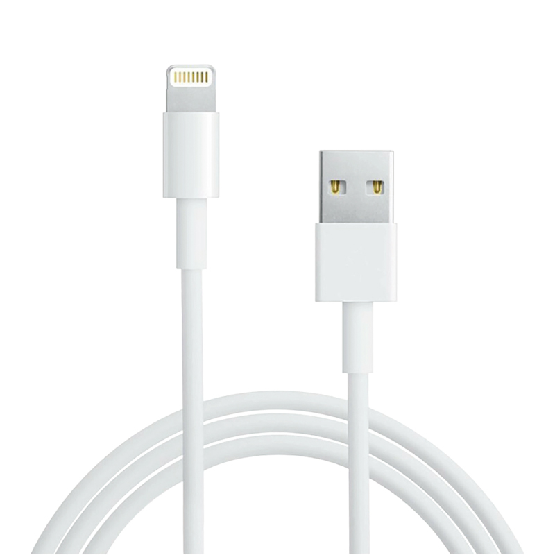 Кабель USB-A – Lightning, 2,4А, 1м, ПВХ, белый, оригинал (чип MFI) REXANT