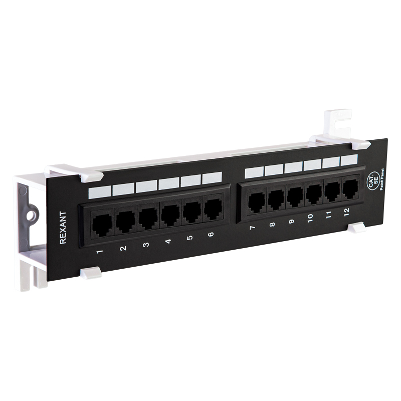 Патч-панель настенная, CAT 5e, 12 портов RJ-45, неэкранированная, Dual IDC REXANT