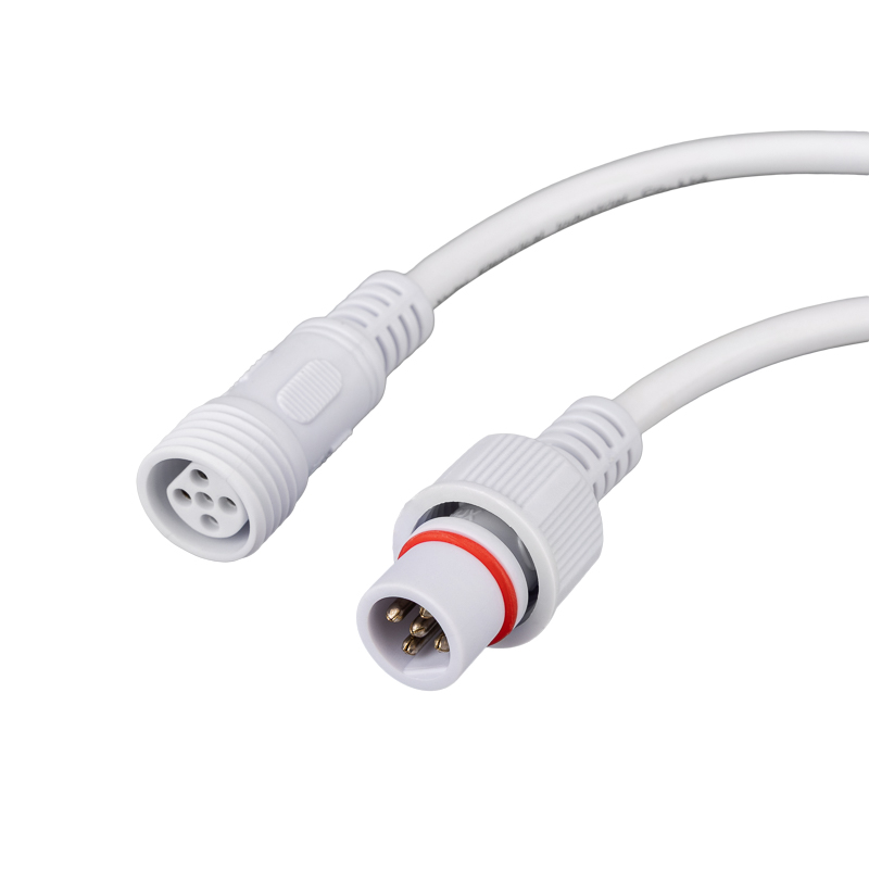Соединительный кабель 5-контактный (5pin) герметичный (IP67) 5х0.5мм² белый REXANT