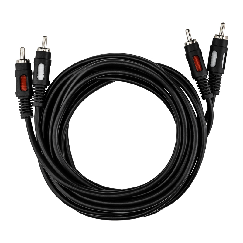 Шнур 2 RCA - 2 RCA, 3м, черный REXANT