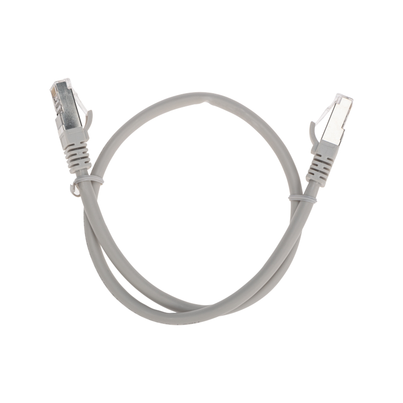 Шнур коммутационный патч-корд S/FTP, CAT 6A (10G), RJ45-RJ45, 28AWG, LSZH, серый, 0,5м REXANT