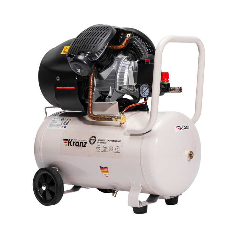 Компрессор воздушный KR-2200/50, 2200Вт, 400 л/мин, 50л KRANZ