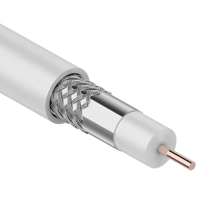 Кабель коаксиальный RG-6U, 75Ом, CCS/Al/Al, 64%, 305м, внутренний, белый REXANT