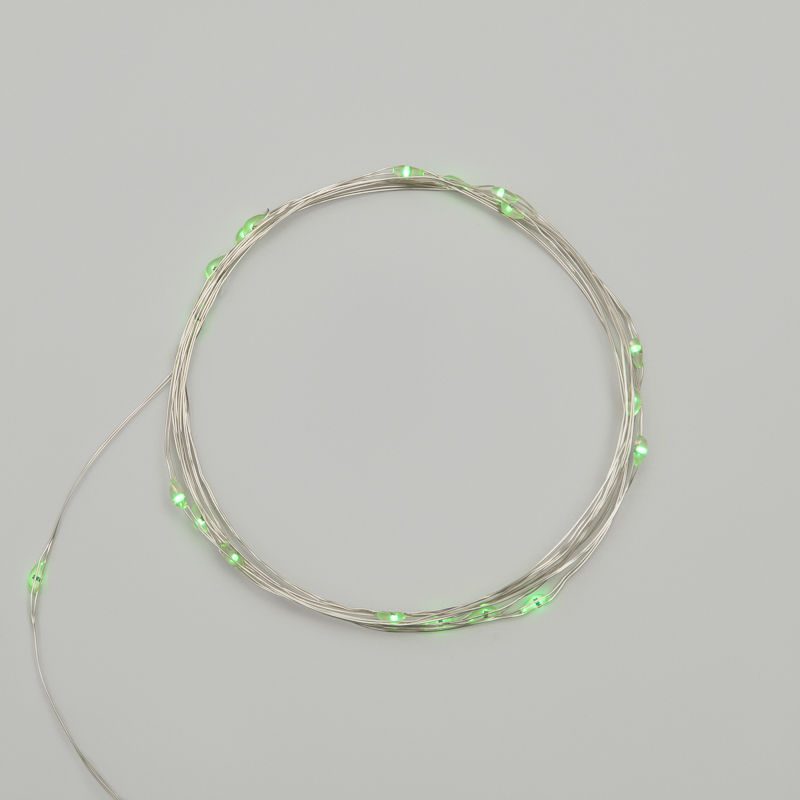 Гирлянда светодиодная Роса 2м, 20LED, ЗЕЛЕНЫЙ, IP20, 2хCR2032 в комплекте NEON-NIGHT