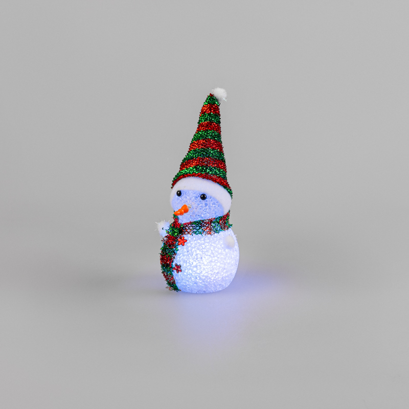 Фигура светодиодная Снеговик 17см, RGB