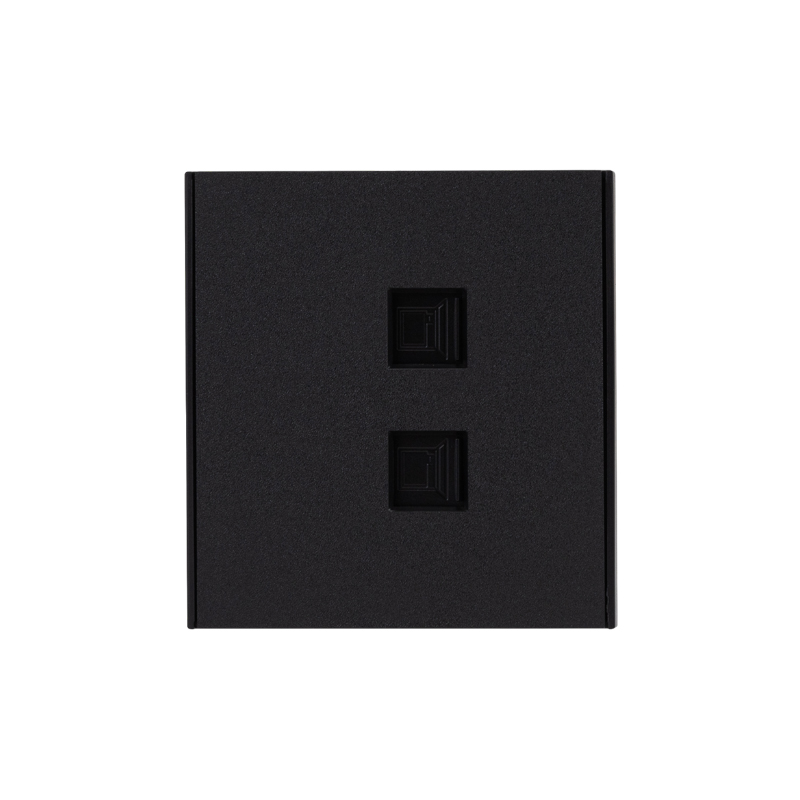 Розетка STRONG компьютерная двойная RJ45+RJ45 кат6 с/у антрацит KRANZ
