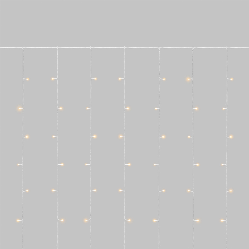 Гирлянда светодиодная Занавес 3х2м 264 LED ТЕПЛЫЙ БЕЛЫЙ прозрачный ПВХ IP44 эффект мерцания 22 нити 12 LED/нить NEON-NIGHT
