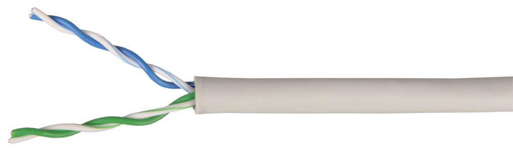 ITK Кабель связи витая пара ШПД U/UTP кат.5E 24AWG 2 пары solid LSZH 500м белый