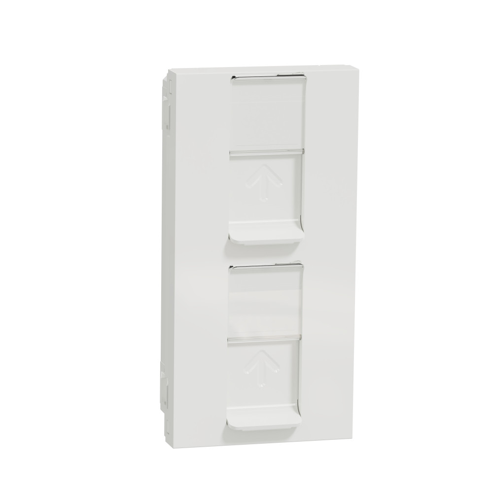 UNICA NEW РОЗЕТКА компьют., RJ45, двойная, 45x90, кат. 6e, со шт., прямая, БЕЛЫЙ