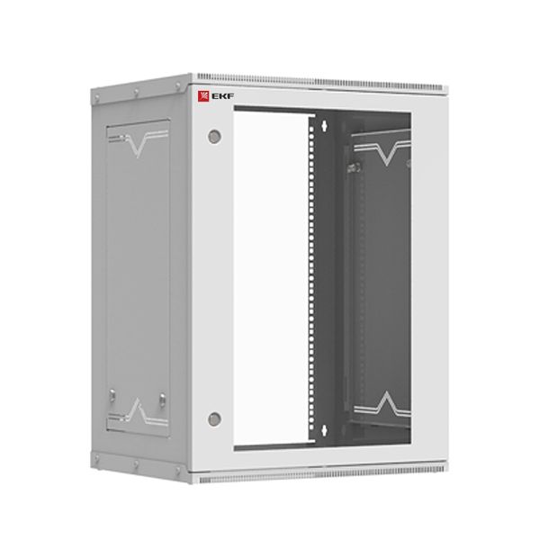 Шкаф телекоммуникационный настенный разборный 15U (600x450) дверь стекло, Astra серия EKF PROxima
