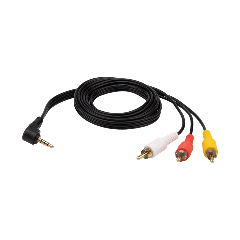 Шнур стерео 3,5мм 4C – 3 RCA, 1,5м, позолоченный REXANT