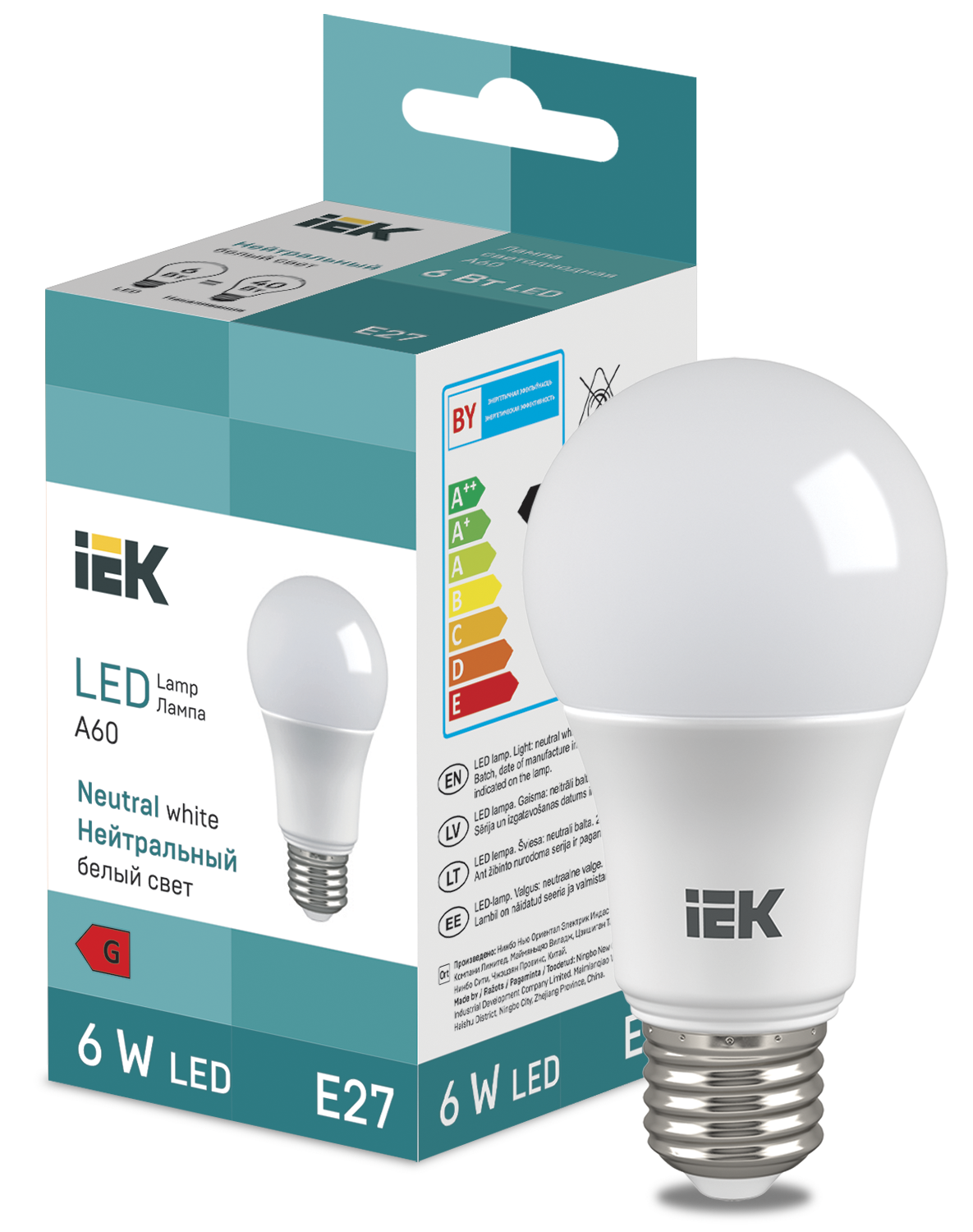 LED Bulb A60 510lm 4000K E27 IEK