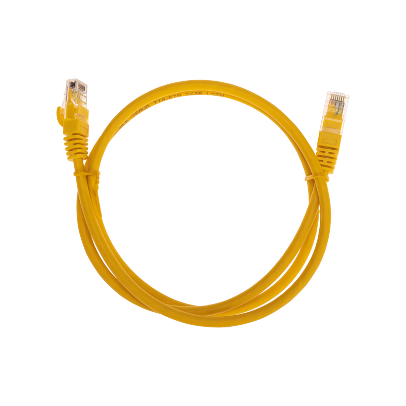 Шнур коммутационный патч-корд U/UTP, CAT 6, RJ45-RJ45, 26AWG, LSZH, желтый, 1м REXANT