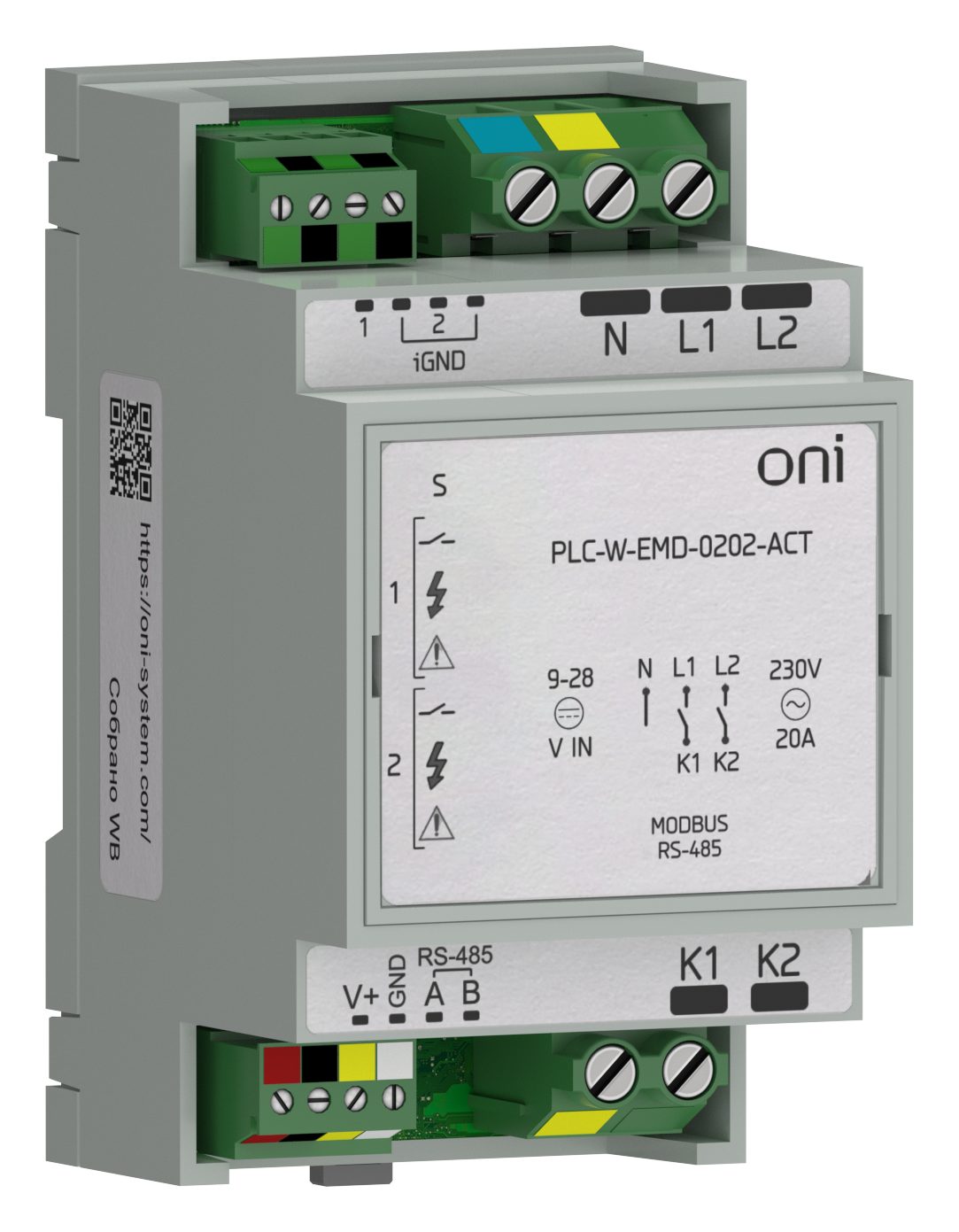 ПЛК W. Расширение коммутирующее 2 DI 2 DO с измерением мощности ONI