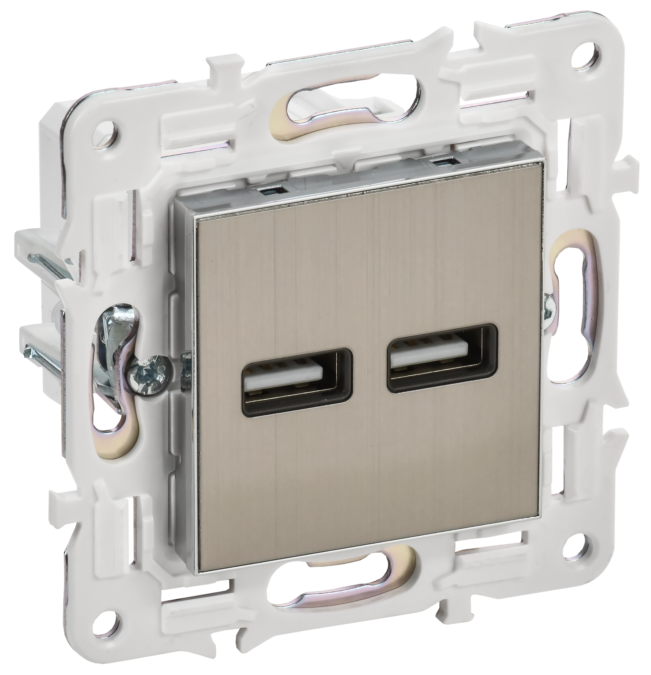 SKANDY Розетка USB A+A 3,1А SK-R15N металл никель IEK