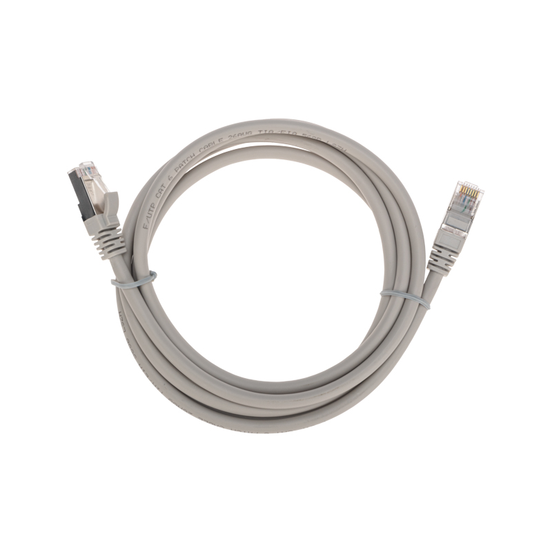 Шнур коммутационный патч-корд F/UTP, CAT 6, RJ45-RJ45, 26AWG, LSZH, серый, 2м REXANT