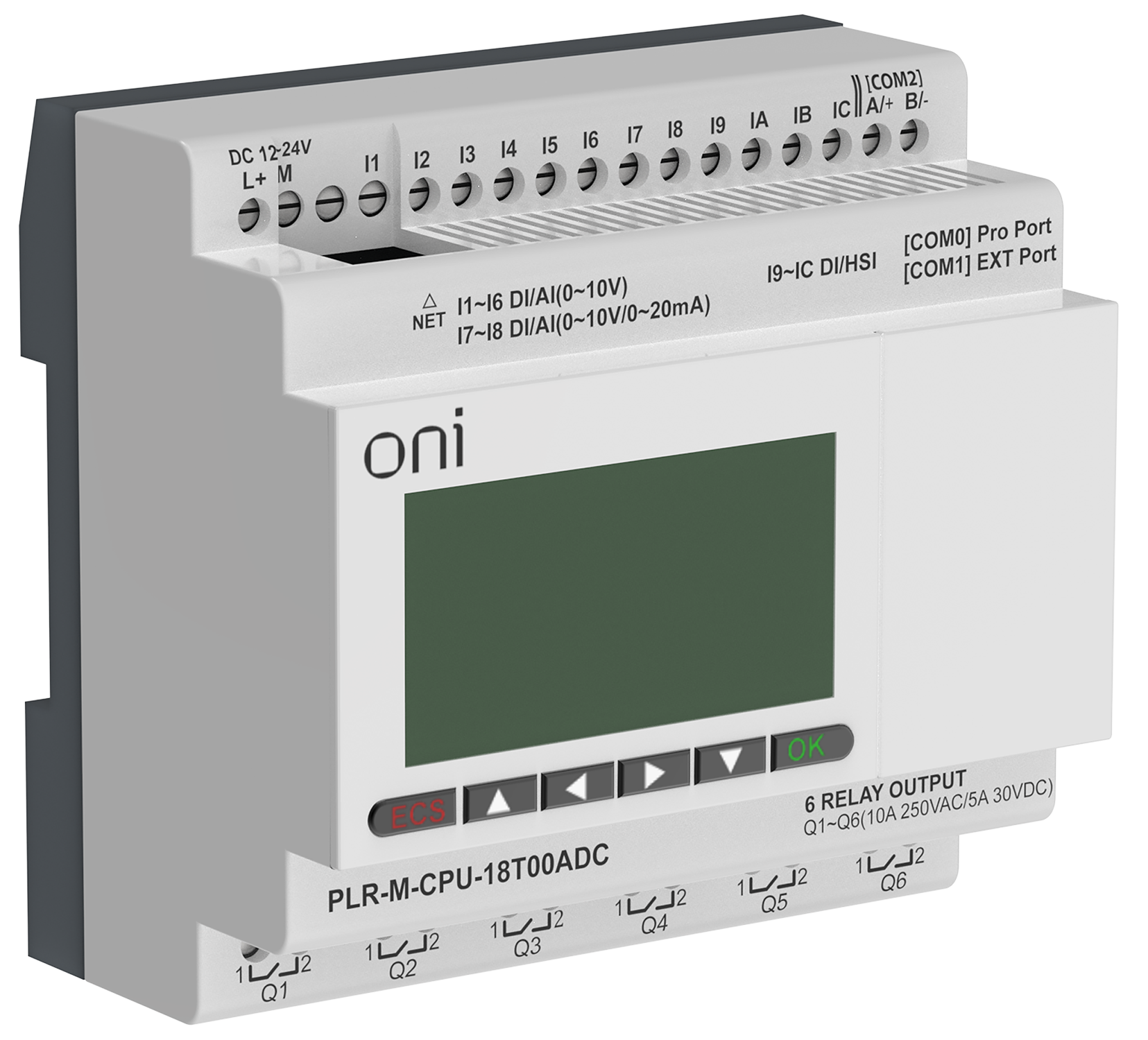 Микро ПЛК PLR-M. CPU DI12/DO06(T) 24В DC ONI