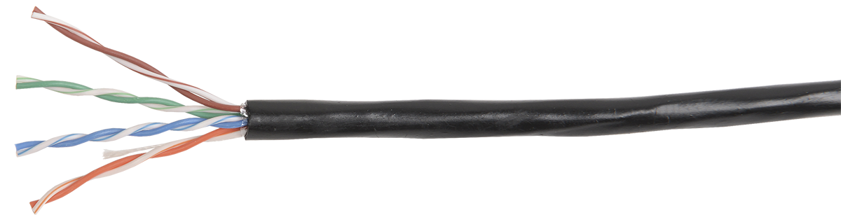 ITK Кабель связи витая пара ШПД U/UTP кат.5E 4 пары solid LDPE 305м черный