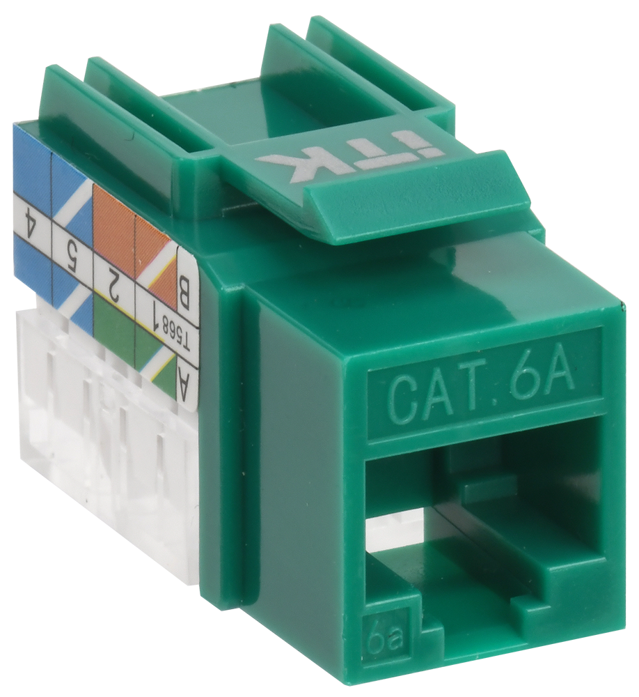 ITK Модуль Keystone Jack кат.6A UTP 110 IDC 90град зелёный