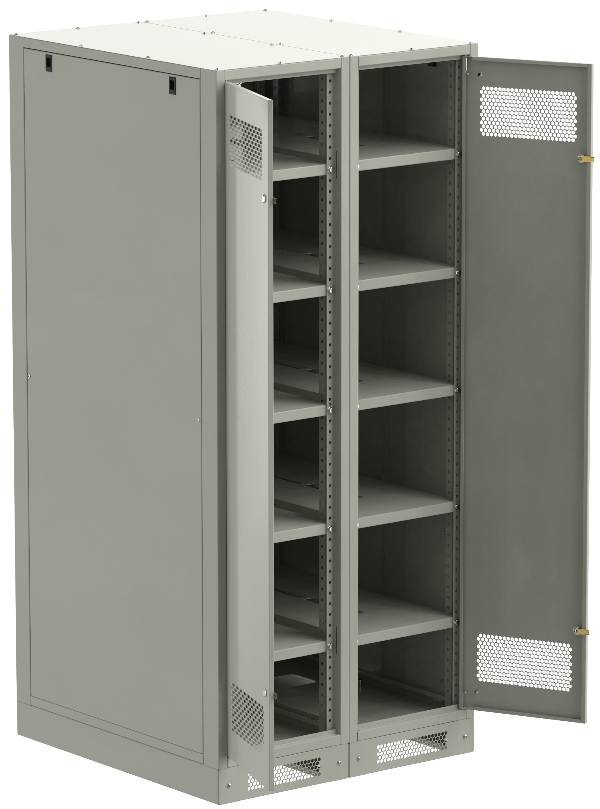 ITK LINEA B Шкаф аккумуляторный (пустой) 2000х900х950мм двустворчатая металлическая дверь серый